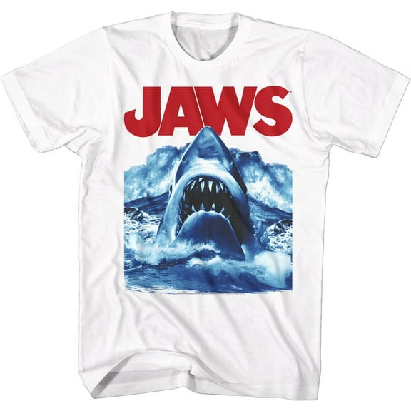 Jaws Waves White Adult T-Shirt 4Xl
