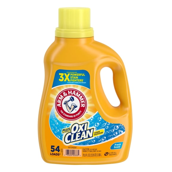 ARM & HAMMER Plus OxiClean Liquid Laundry Detergent (Pack 1) - 54 Loads, 70.5fl