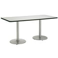 thumbnail image 2 of KFI Studios Mode 3.5' x 8' Counter Height Dining Table, Crisp Linen, Silver Base, 2 of 3