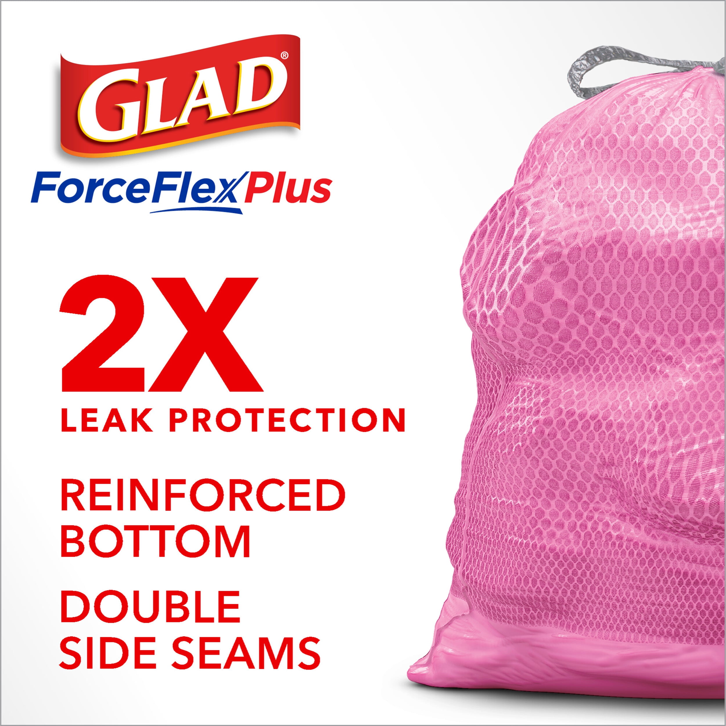 Reviews for Glad ForceFlex MaxStrength 13 gal. Cherry Blossom Scent Pink  Kitchen Drawstring Trash Bags (34-Count)