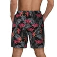 thumbnail image 2 of Lsque Mens Swim Trunks Colorful Hawaii Palms Pattern - Bathing Suit Compression Liner - Beach Swim Shorts Swimwear - (S-3XL) - Stretch Quick Dry -X-Large, 2 of 9