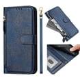 thumbnail image 1 of Filp Case for OPPO Reno 12 PRO 5G Zipper Pocket Magnetic Flip Wallet Phone Case with 7 Card Slots and Wrist Strap, 1 of 5