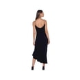 thumbnail image 2 of XSCAPE Womens Black Rhinestone Zippered Ruffled Asymmetrical Hem Lined Spaghetti Strap V Neck Maxi Evening Dress Petites 4P, 2 of 3