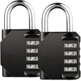 thumbnail image 1 of 4-digit Combination Padlock, 2 Pack Code Padlock 4-digit Waterproof, 1 of 3