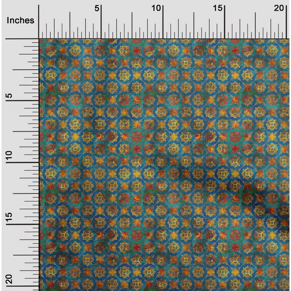 oneOone Cotton Poplin Blue Fabric Batik Dress Material Fabric Print Fabric By The Yard 42 Inch Wide