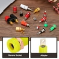 thumbnail image 3 of Uxcell 10 Pcs Banana Jack, 24A 8 x 4mm Insert Mounting/Brass Soldering Banana Female Panel Socket Jack, 4mm Binding Post Adapter for Banana Plug Connectors, Yellow, 3 of 5