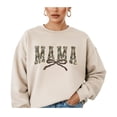 thumbnail image 4 of Trendy Camo Mama Sweatshirt - Distressed Camouflage Sweater for Mom - Coquette Bow Pullover Sand Sweatshirt Adult X-Large, 4 of 7