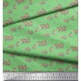 thumbnail image 2 of Soimoi Green polyester Crepe Fabric Bear Animal Print Fabric by the Yard 52 Inch Wide, 2 of 3