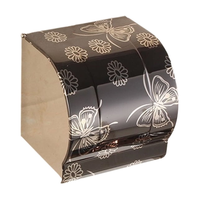 Portarrollos de cocina para baño, portarrollos de acero inoxidable, resistente al agua, cerrado, caja de pañuelos de acero inoxidable