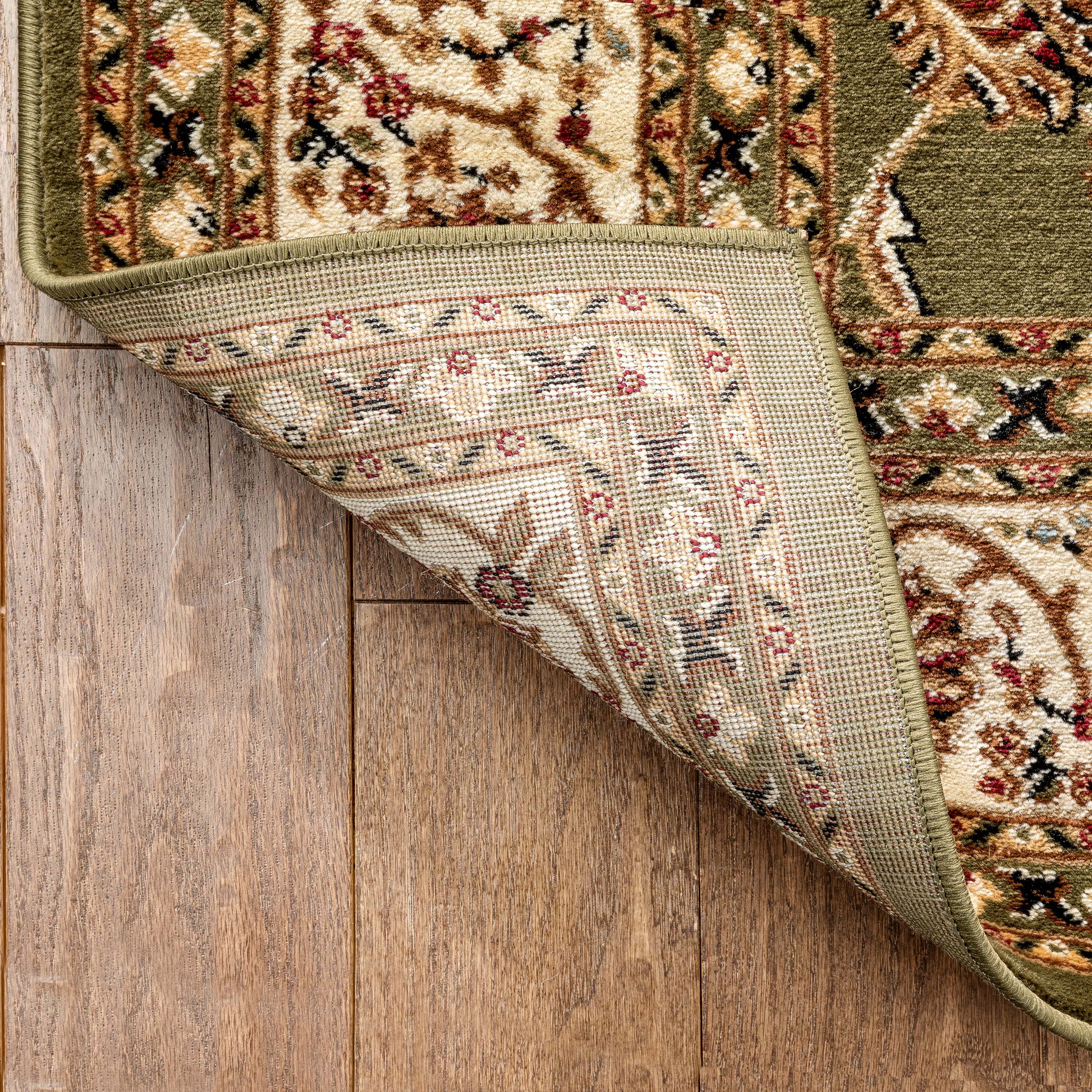 Well Woven Barclay Sarouk Traditional Oriental Panel Green 3'11" x 5'3" Area Rug