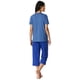 thumbnail image 4 of SCHIESSER conjunto pijama mujer - ropa de dormir, manga corta 3/4, pijama, estampado, algodón Azul XXL (XX-Large), 4 of 5