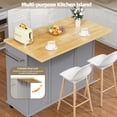 thumbnail image 4 of Walsunny Kitchen Islands Carts with Drop Leaf Table 1 Drawer 5 Wheels 2 Magnetic Doors Rolling Storage Cabinet Gray, 4 of 6