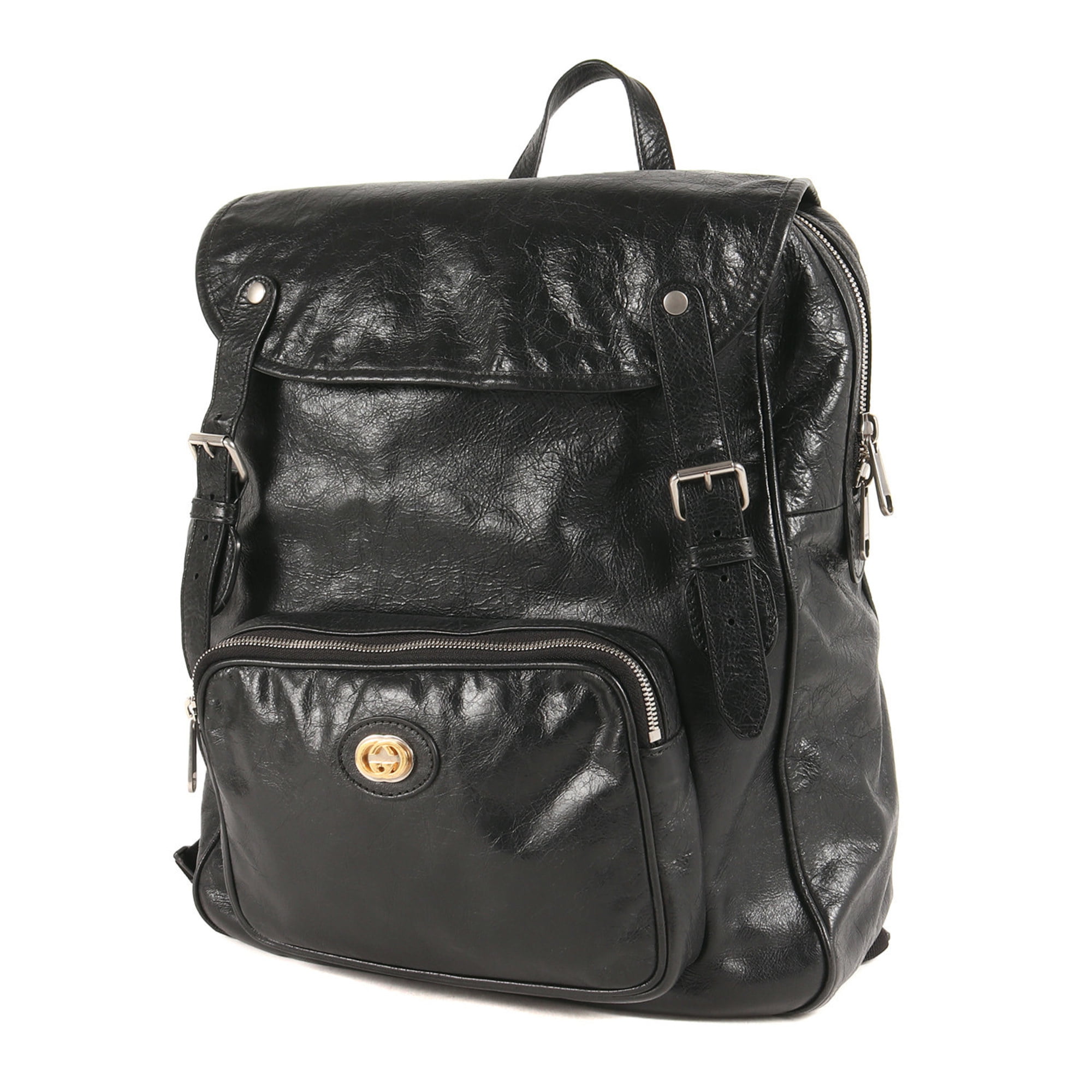 Pre-Owned Gucci 370833 Bamboo Bag Backpack Black (Good  display picture 2