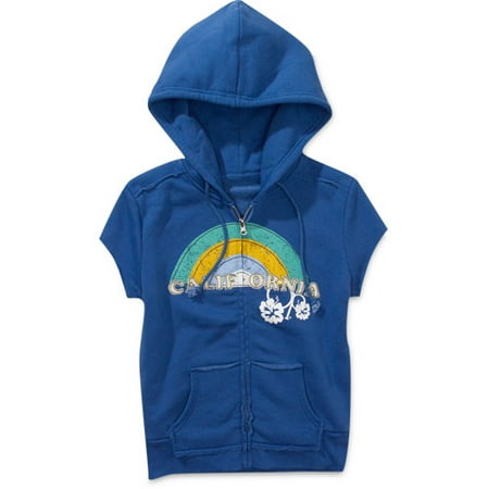 Juniors' Cap-Sleeve Active Hoodie