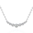 thumbnail image 1 of Mercie Sterling Silver Pendant Necklace Graduated Bezel Set Stone Design 18 Inch Everyday Wear, 1 of 9