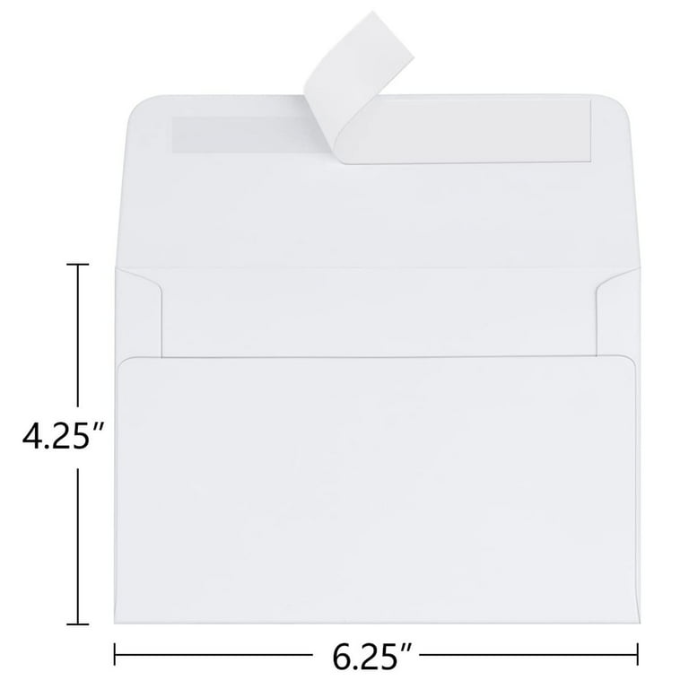 BagDream A4 White Photo Envelopes 4x6, 100 Pack Self Seal Envelopes for 4x6  Cards, Photos, Invitations, Wedding, Graduation, Baby Shower, 4.25 x 6.25  inches 