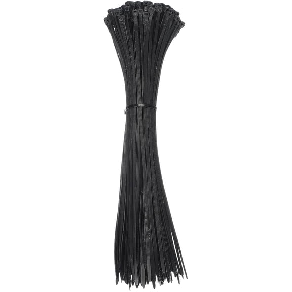 BDKWID-Zip Ties 12 Inch, 200Pcs Self-Locking Nylon Wire Cable Ties Multi-Purpose Cable Management Tensile Strength 40 Pound for Home Office Garden Workshop, Black (3.6mm)