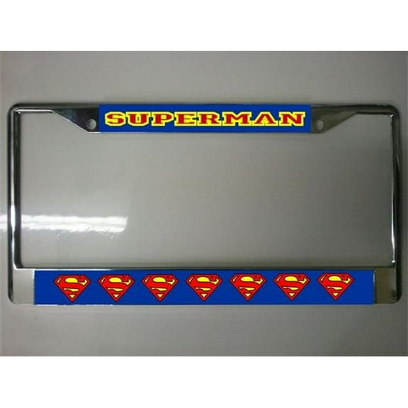 212 Main LPO394 6 x 12 in. Superman Photo License Plate Frame - Free Screw Caps with this Frame