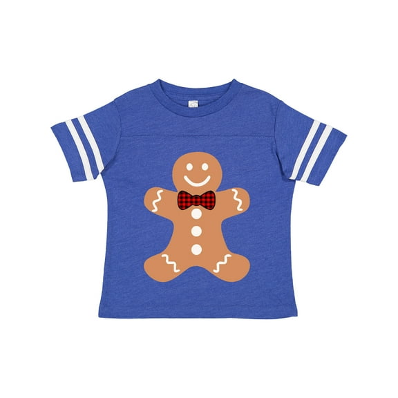 Inktastic Cute Gingerbread Man with Red Plaid Bowtie Boys or Girls Toddler T-Shirt