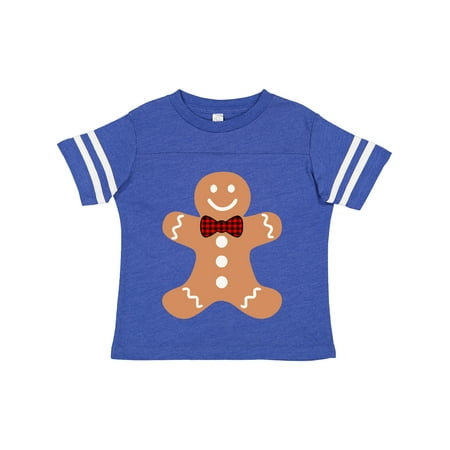 

Inktastic Cute Gingerbread Man with Red Plaid Bowtie Boys or Girls Toddler T-Shirt
