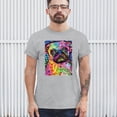 thumbnail image 3 of Tee Hunt Cute Pug Puppy T-Shirt Dean Russo Colorful Neon Mosaic Dog Men's Tee, Gray, Medium, 3 of 5
