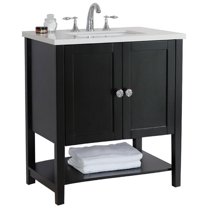 Bellaterra Home 31 in Single sink vanity-wood-Espresso-white quartz