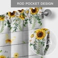 thumbnail image 5 of Valance for Windows,Watercolor Country Dogs Valances Curtain Rod Pocket Valance for Kitchen Bedroom Living Room Bathroom,Sunflowers Daisy on Wood Short Curtains Window Treatment 42x12in, 5 of 9