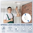 thumbnail image 3 of Uxcell 110mm/4.3" Round Ceiling Cover Plate, Downlight Hole Speaker Wall Hole Spring-Lock Decorative Steel Trim Cap Access Panel for 3.1-3.5" Ceiling or Drywall Openings, Matte White, 3 of 7