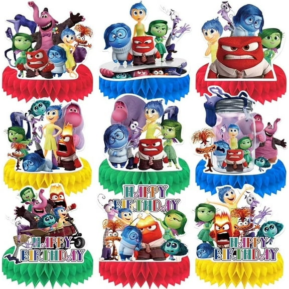 Inside Out Honeycomb Centerpieces 7pcs 3D Table Decorations Party Supplies Birthday Decorations