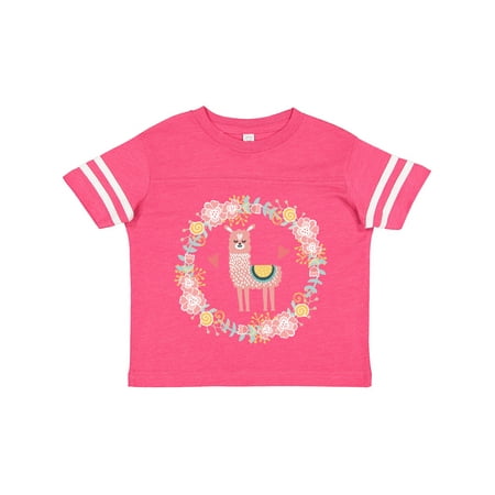 

Inktastic Llama Rose Flower Wreath Gift Toddler Toddler Girl T-Shirt