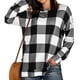 thumbnail image 4 of Guardurnaity Jersey femenino a cuadros de manga larga para mujer, sudadera deportiva con parte inferior dividida, sudadera informal para chica Prendas para la parte del cuerpo negro METRO, 4 of 6