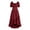 Wine, variant on LEKWK Renaissance Dress Women Puff Short Sleeve Ruffled Hem Medieval Dress Corset Waist High Low Flowy Maxi Sundress Halloween Costumes