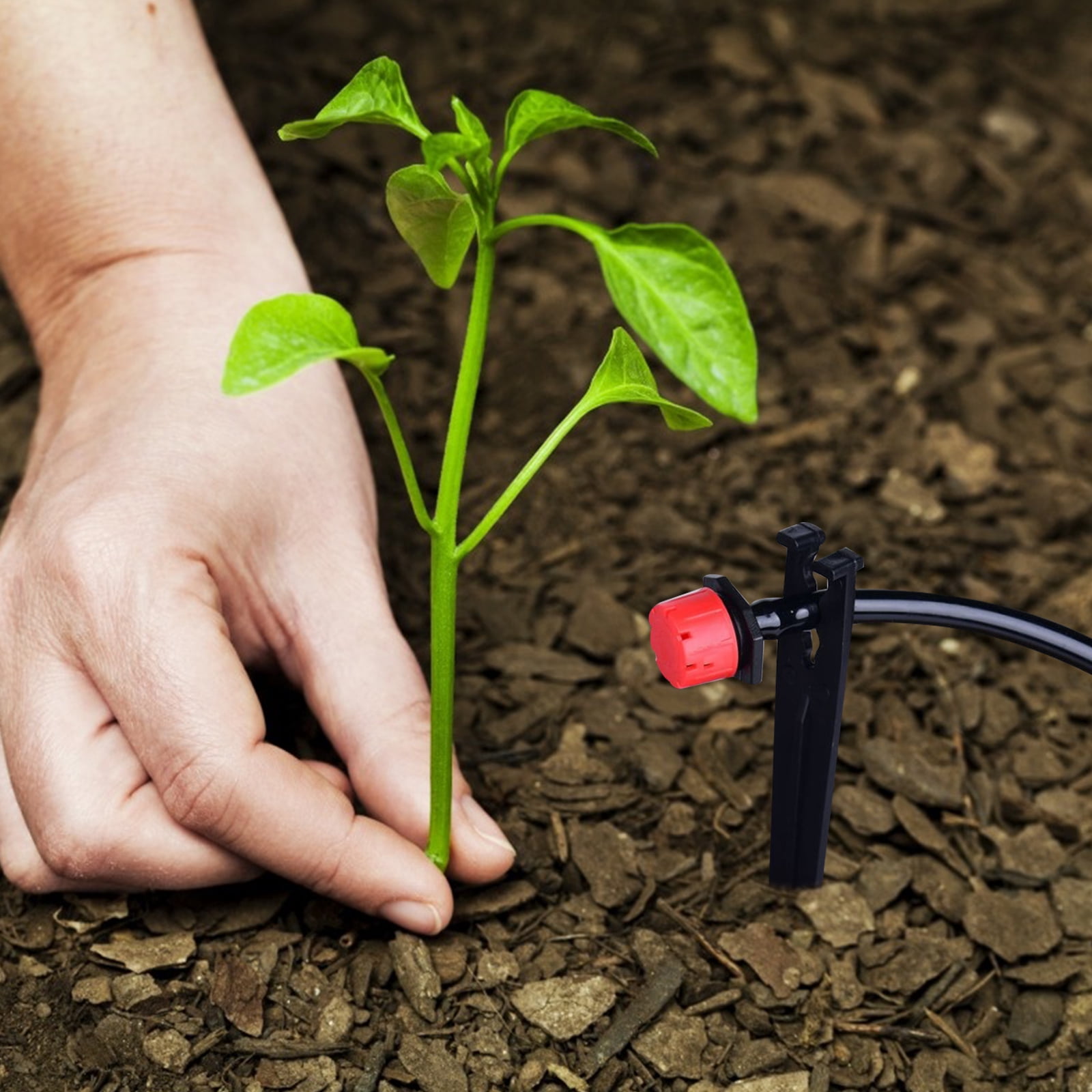 LOLIPPYY Gardening Drip Irrigation Supplies, Easy to Install, Black, 200Pcs