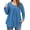 Blue, variant on Fantaslook Plus Size Womens Tunic Tops Eyelet Dressy Long Sleeve Shirt Pleated Crew Neck Blouses Curved Hem Fall Outfits