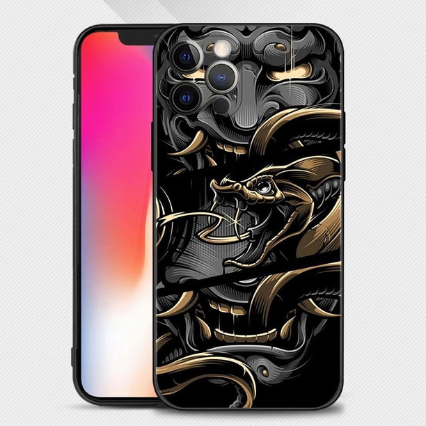 Funda de teléfono con máscara Samurai Oni para Apple iPhone 14 14 13 12 11 Pro Max Mini XS Max XR X 7 8 Plus 6 6S, carcasa de silicona suave Fivean unisex