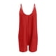 thumbnail image 3 of Gibobby Mono Bombachos Mono sin mangas para mujer, mono informal liso de verano, pantalones con peto de pierna ancha, mono con botones, mono corto con bolsillos(Rojo， M), 3 of 4