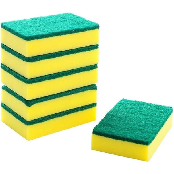 Large Heavy Duty Scrub Sponge - Dual Sided Dish Washing & Cleaning Scourer - Absorbent, Non-Scratch, Reusable