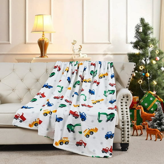 Home Soft Things Christmas Printed Plush Throw - 50x60" - Holiday Construction