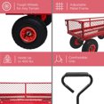 thumbnail image 3 of KOFUN Wagon Cart, Lawn & Garden Utility Cart, Beach Wagon, Metal Steel Mesh Heavy Duty Garden Cart with Removable Sides for Outdoor Lawn Landscape, Weight Capacity 400 lbs, Red, 3 of 8