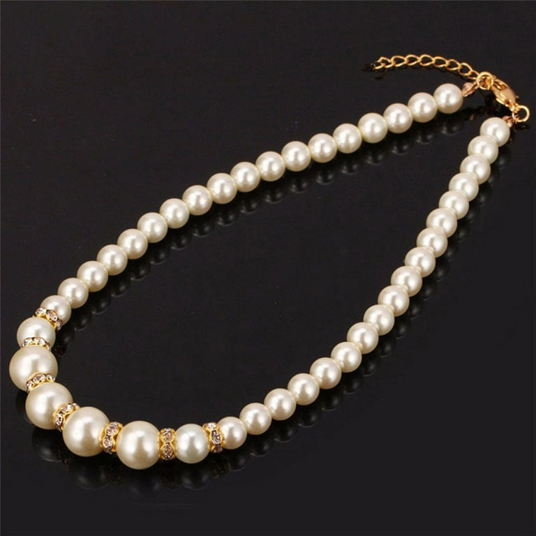 Gyouwnll Elegant Luxury Lady Jewelry Pearl Set Necklace Earrings