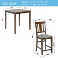 thumbnail image 4 of Knubmt Square Dining Table with 4 Pack Upholstered Chair, Wooden Desk Chair Set for Dining Room, Living Room, Brown, 4 of 7