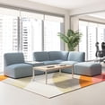 thumbnail image 2 of Assemble Modular 5 Seat L Shaped Sectional with Charging Station in Mist Fabric, 2 of 8