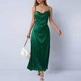 thumbnail image 4 of RXMEKW Robe Maxi en Satin pour Femmes avec Col Bénitier et Bretelles Spaghetti, Robe de Soirée Ajustée Unie pour Invitée de Mariage et Cocktail, 4 of 8