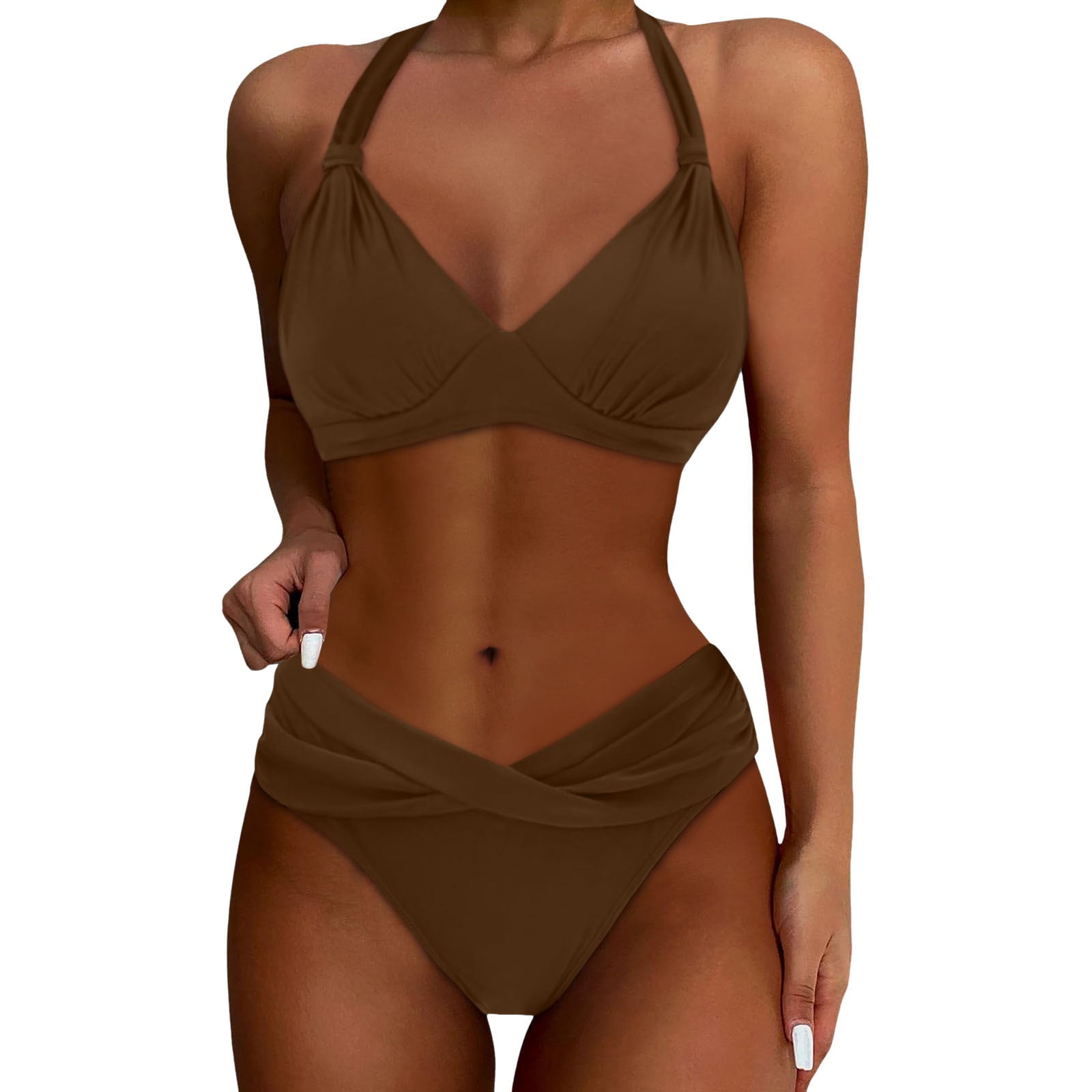 水着 Back Design Bikini Vintage Brown 即日発送】【ビキニ】【水着】バッククロスニュアンスビキニ[FB01