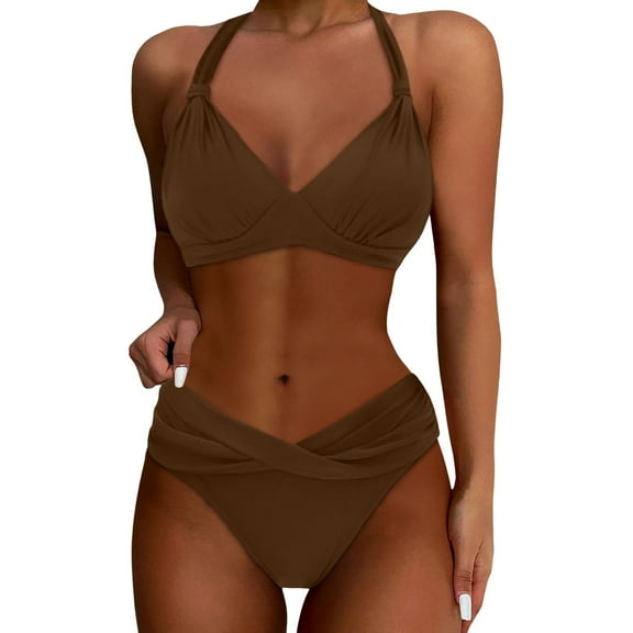 Women's Two Piece Swimwear Set Push Up Bikini Tankini Swimsuit Bathing Suits Beach Pool