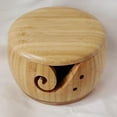 thumbnail image 3 of Portable Wooden Yarn Storage Bowl with Lid Round Handmade Storage Knitting Wool Storage Basket Round for Knitting Crocheting, Bamboo with lid, As Describe, 3 of 5