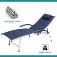 thumbnail image 3 of Pellebant Outdoor Chaise Lounge Patio Aluminum Folding Reclining Chair, Navy Blue, 3 of 8