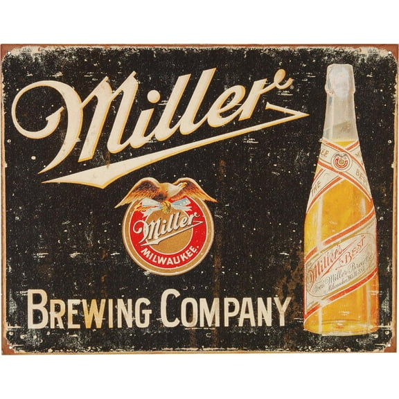 Miller Brewing Vintage Tin Sign - 16x12, Multi-color