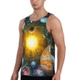 thumbnail image 2 of Gaeub Space Planet Men's Athletic Tank Top, Workout Sleeveless Shirts, Running Tank Tops for Gym, Running, Training - Large, 2 of 9