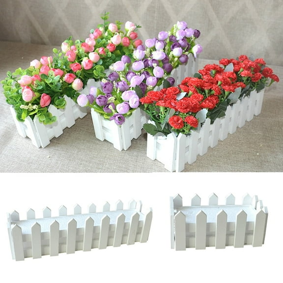 Cheers.US Flower Pot Wooden Fence Hanging Garden Basket Planter Plant Boxes Home Decor